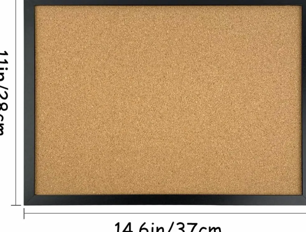 Black Cork Board Bulletin Board, 14.6"X 11(Black)