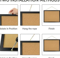 Black Cork Board Bulletin Board, 14.6