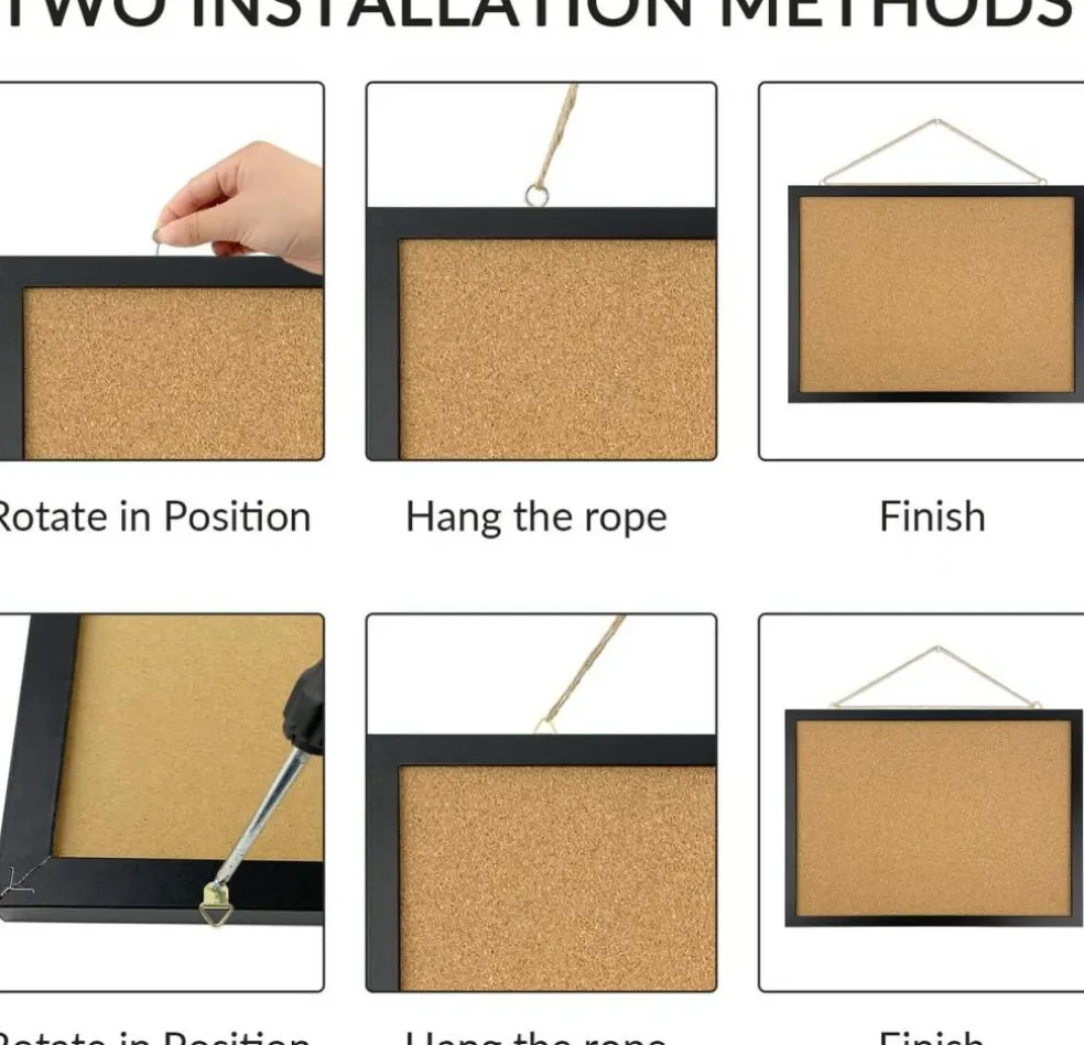 Black Cork Board Bulletin Board, 14.6"X 11(Black)
