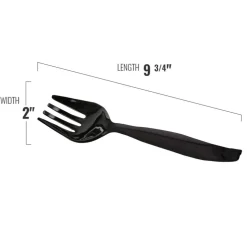 Black Disposable Plastic Serving Flatware Set (150 Pairs)