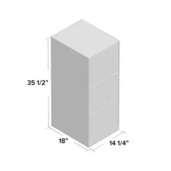 Black 3-Drawer Steel Filing Cabinet with Vertical Design and Locking Drawers for Office