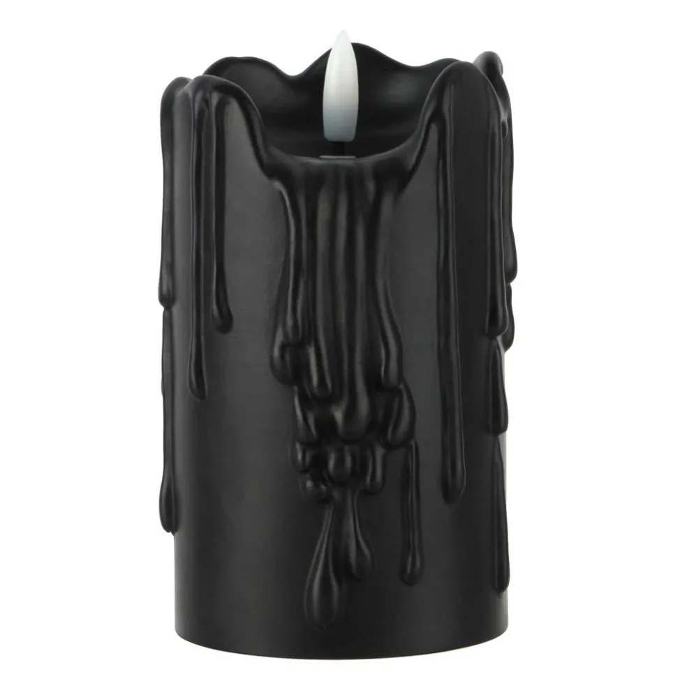 Black Dripping LED Pillar Candle by Ashland®
