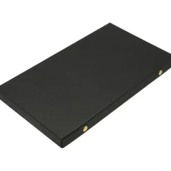 Black Faux Leather Jewelry Case w/ 1 White 72-slot Foam Insert (Snap close lid)