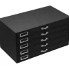 Black FindingKing 5-Drawer Jewelry Storage Case w/ 5 Gray Plastic Slotted Trays
