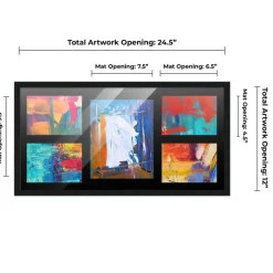 Black Finish Collage Frame - Black Mat, 20 Frame Sizes to Choose From, UV Acrylic, Wall Hanging Hardware, Vertical or Horizontal Display