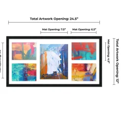 Black Finish Collage Frame - White Mat, 20 Frame Sizes to Choose From, UV Acrylic, Wall Hanging Hardware, Vertical or Horizontal Display