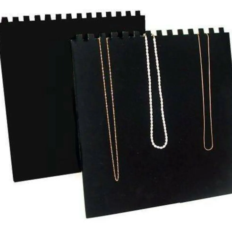 2 Black Flocked Chain & Necklace Displays