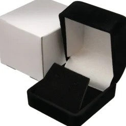 36 Black Flocked Earring Gift Boxes