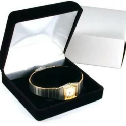 6 Black Flocked Watch & Bracelet Jewelry Gift Boxes