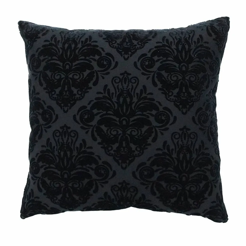 16" Black Floral Damask Pillow by Ashland®