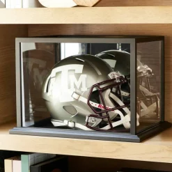 Black Football Helmet Display Case with Mirror Back by Studio Décor®