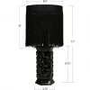 17" Black Glass Lamp with Fringe Shade by Ashland®