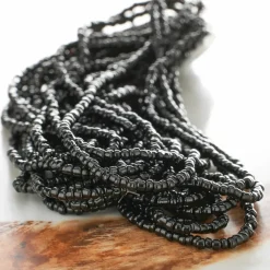 Black Glass Seed Rondel Beads, 10/0 by Bead Landing™