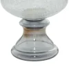14" Black Glass Traditional Candle Holder