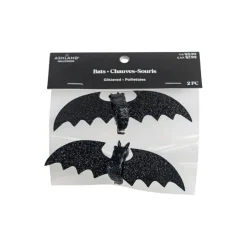 Black Glittered Bat Accents, 2ct. by Ashland®