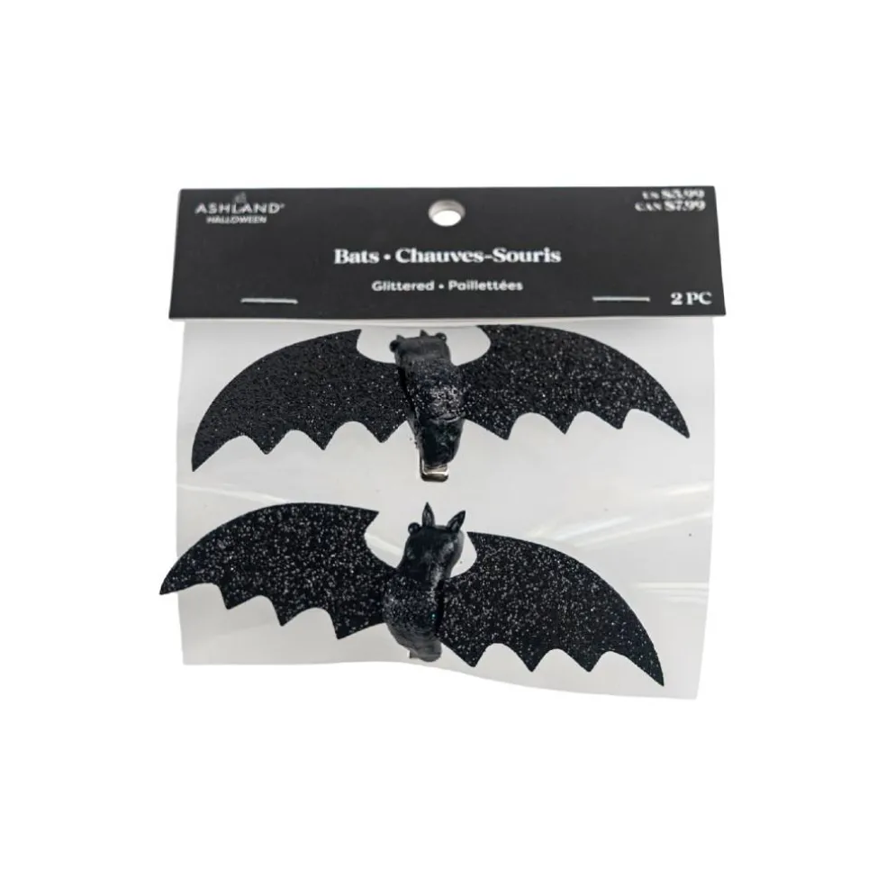 Black Glittered Bat Accents, 2ct. by Ashland®