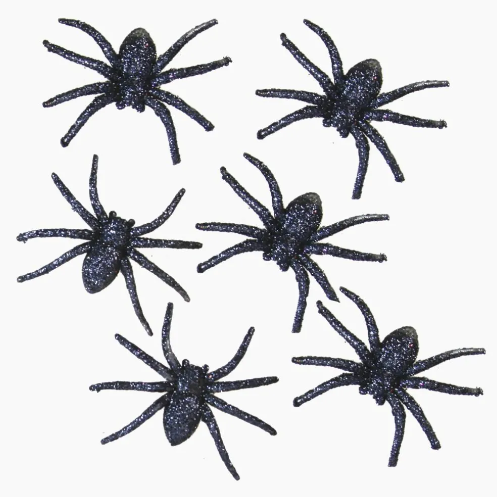 Black Glitter Spiders, 6ct. by Ashland®