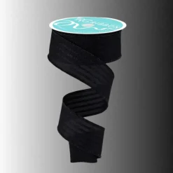 Black Glitter Stripe Ribbon 1.5 Inch x 10 Yards-RGF197002