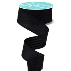 Black Glitter Stripe Ribbon 1.5 Inch x 10 Yards-RGF197002