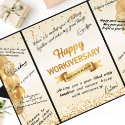Black Gold Happy Workiversary Party Decorations, Happy Work Anniversary