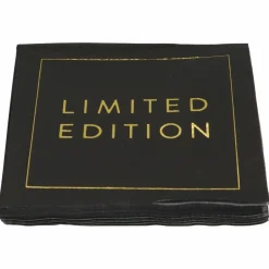Black & Gold Limited Edition Beverage Napkins, 20ct. by Celebrate Itâ„¢