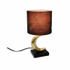 13.75" Black & Gold Moon Tabletop Lamp by Ashland®