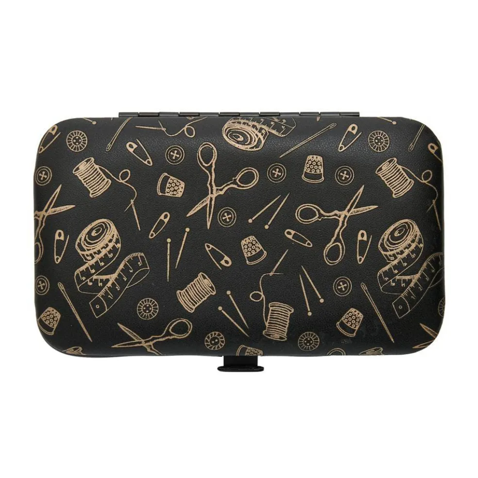 Black & Gold Notions Faux Leather Sewing Kit by Loops & Threads®