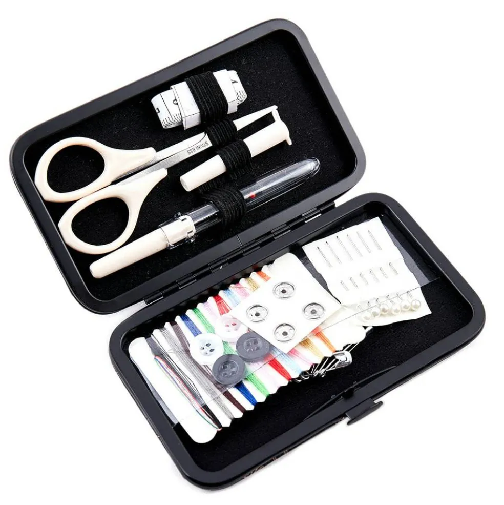 Black & Gold Notions Faux Leather Sewing Kit by Loops & Threads®
