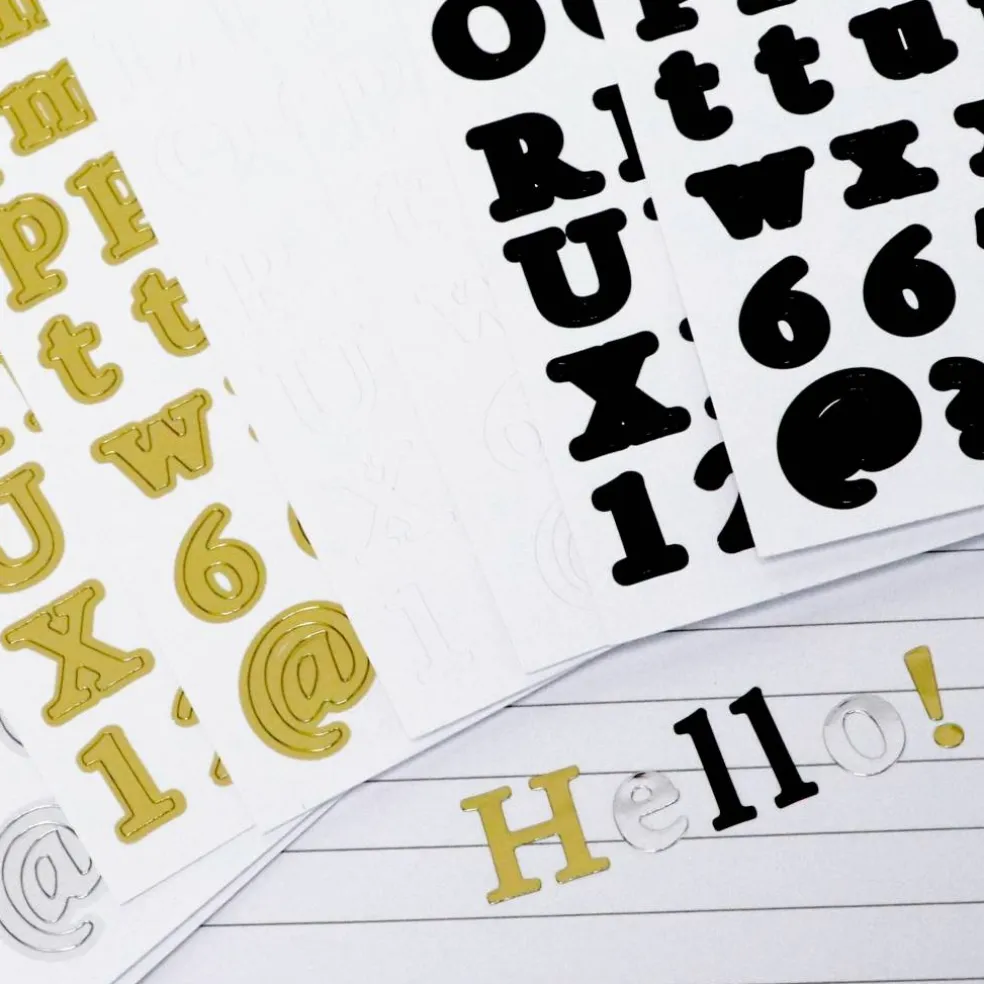 Black, Gold, Silver & White Classic Letter & Number Stickers by Recollections™