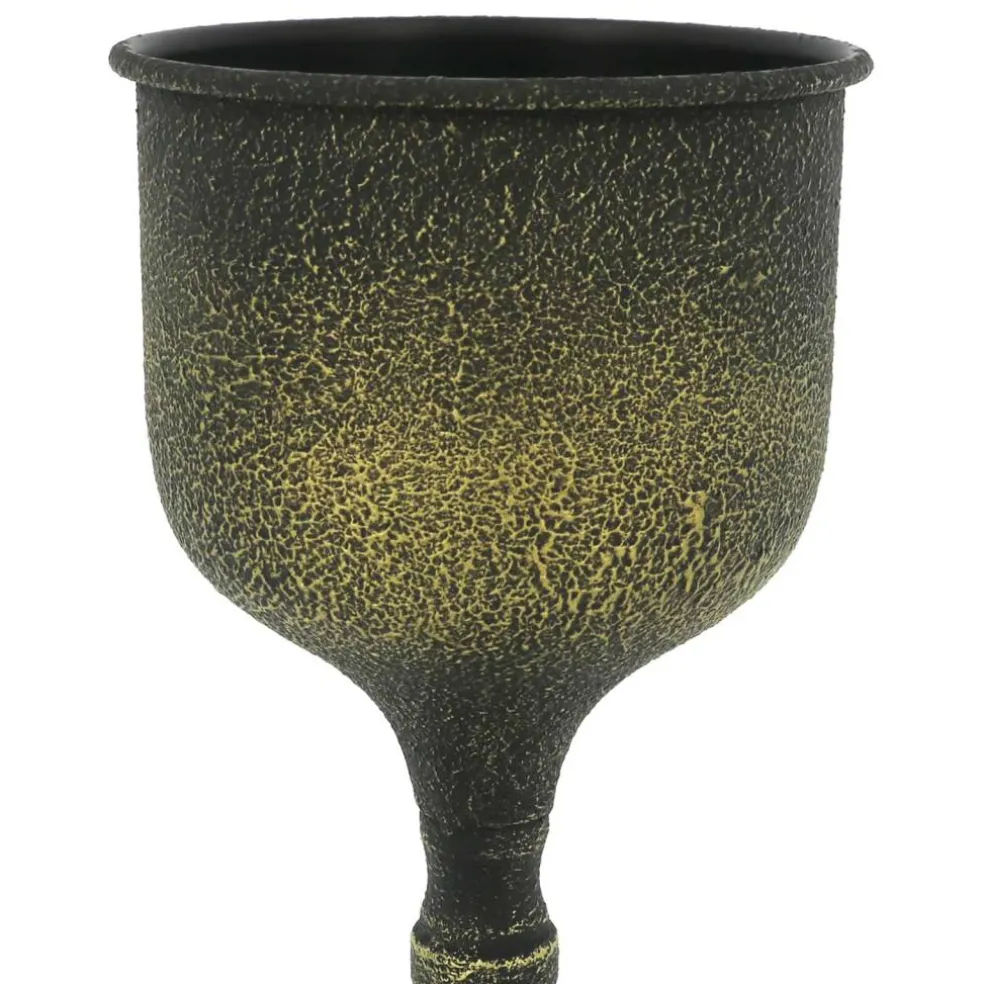 9" Black & Gold Textured Metal Tabletop Urn by Ashland®