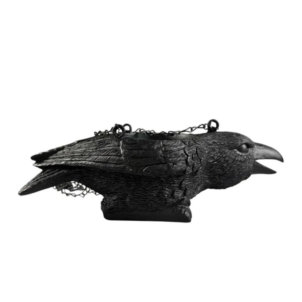 11.5" Black Hanging Crow Planter by Ashland®
