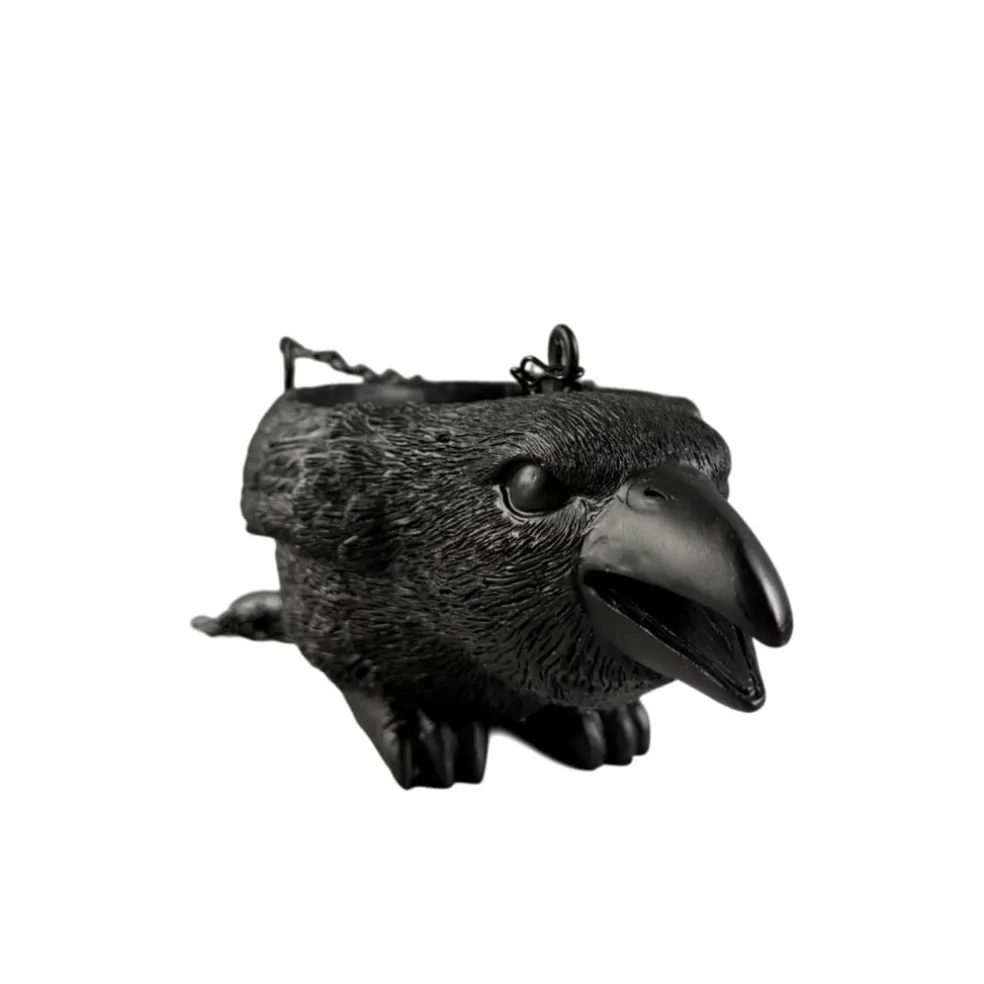 11.5" Black Hanging Crow Planter by Ashland®