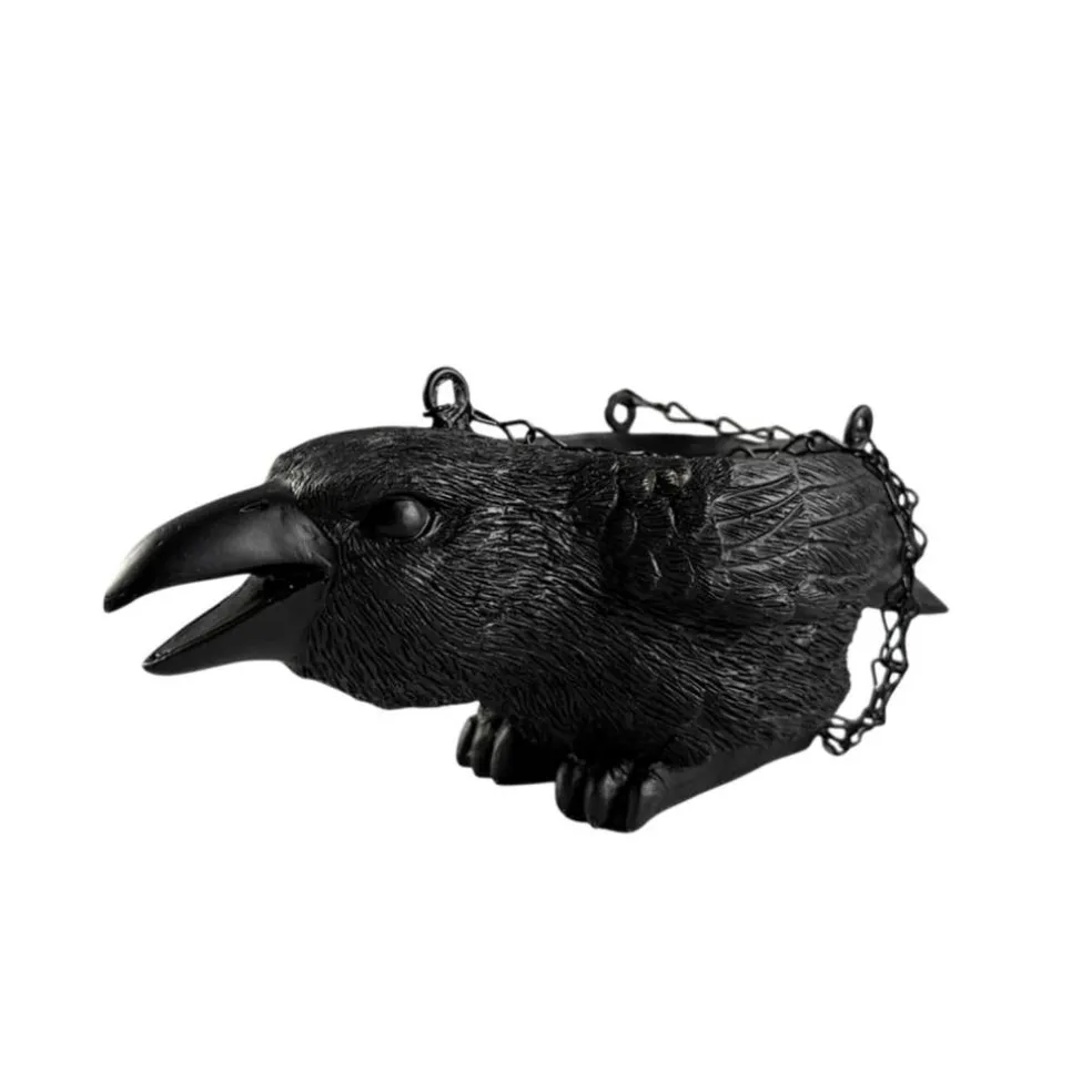11.5" Black Hanging Crow Planter by Ashland®