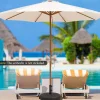 Black HDPE Patio Umbrella Base with Metal Pole and Refillable Design