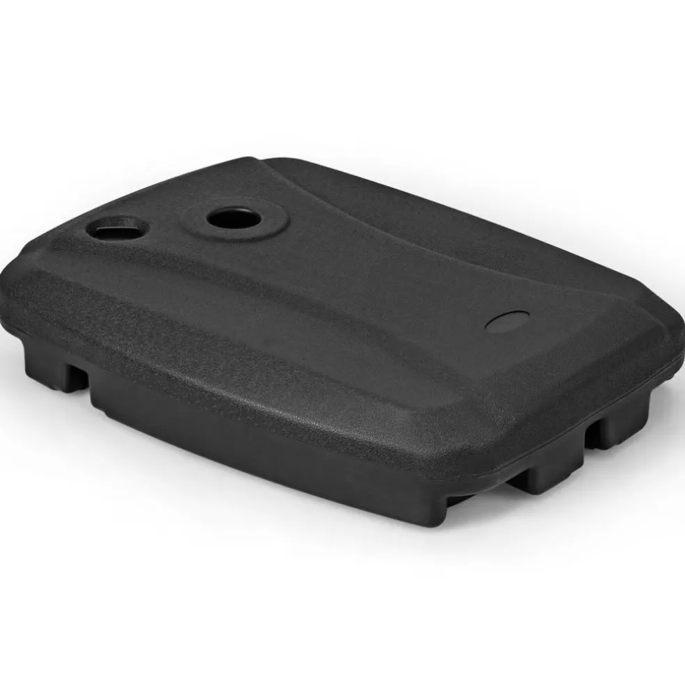 Black HDPE Patio Umbrella Base with Metal Crossbar and Wheels