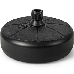 Black HDPE Patio Umbrella Base Refillable with Sand Water for 8.2ft Umbrella