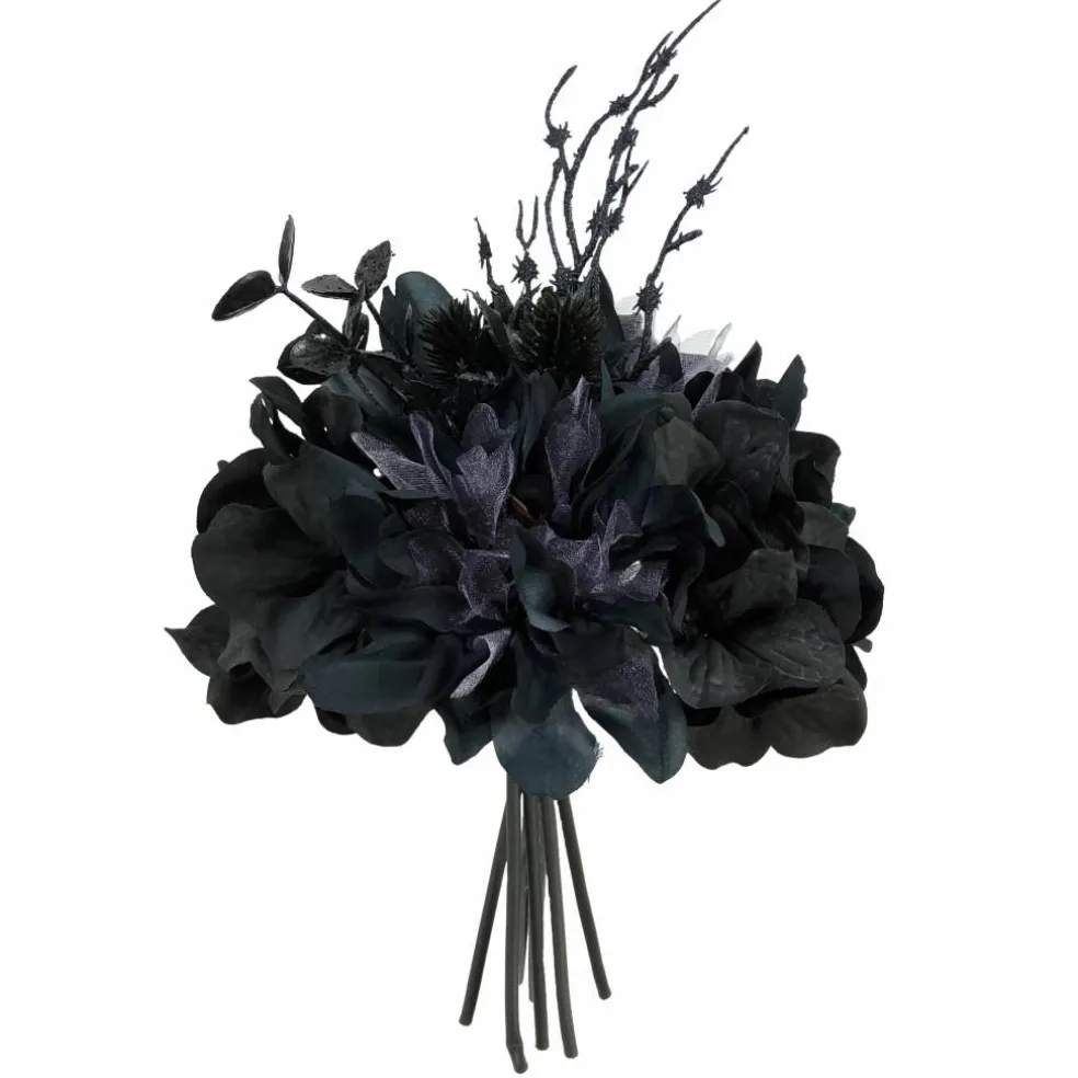 12" Black Hydrangea & Dahlia Mix Bouquet by Ashland®