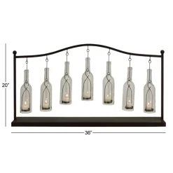 36" Black Iron Farmhouse Candle Holder Lantern