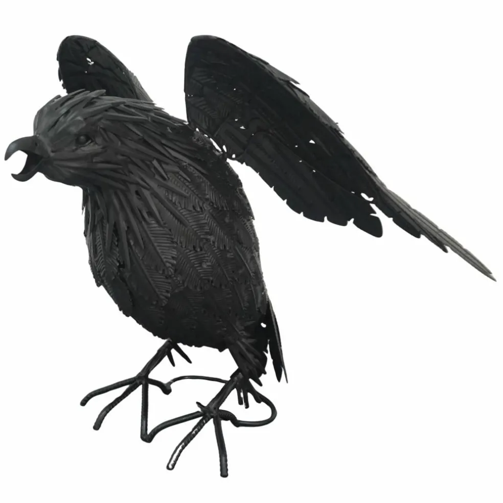 17.75" Black Iron Raven Tabletop Décor by Ashland®