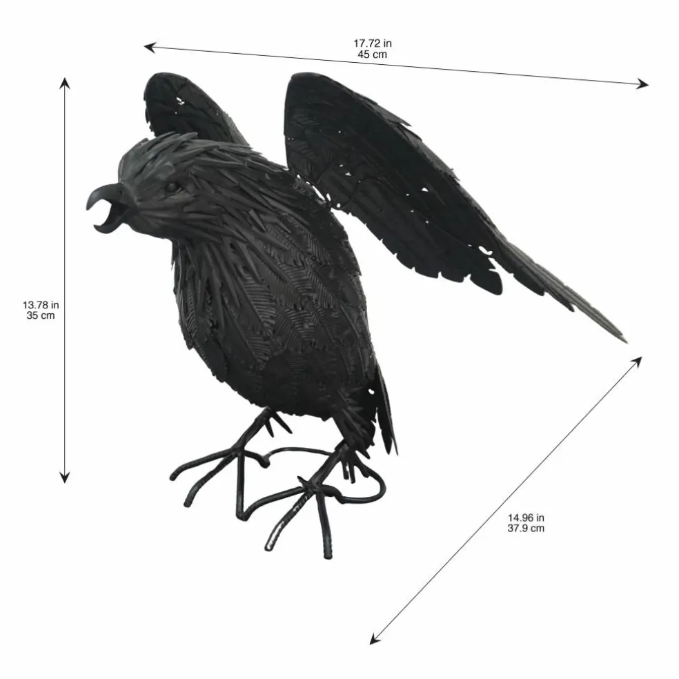 17.75" Black Iron Raven Tabletop Décor by Ashland®