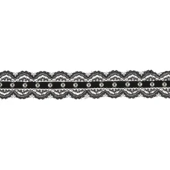 0.75" Black Lace Trim with Beads by Celebrate It®