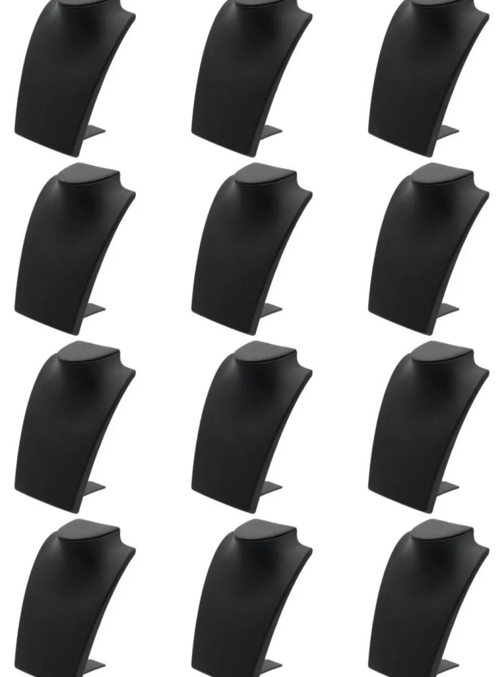 Black Leather Bust with Retractable Stand Jewelry Display 8 1/4" Tall, Set of 12
