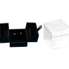 6 Black Leather Earring Gift Boxes Display Snap Lid Box