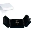12 Black Leather Pendant Earring Boxes Snap Lid Display
