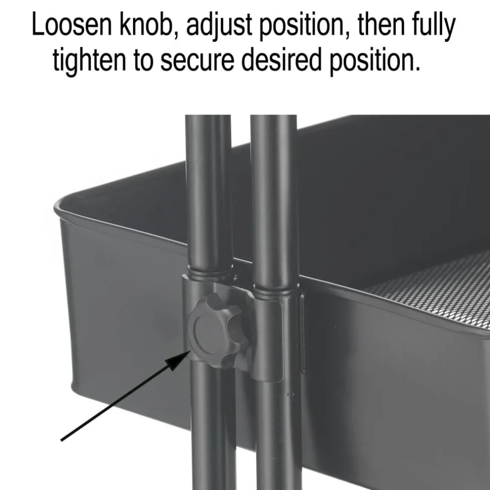 Black Lexington 4-Tier Rolling Cart by Simply Tidy™