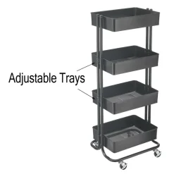 Black Lexington 4-Tier Rolling Cart by Simply Tidy™