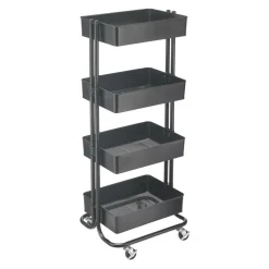 Black Lexington 4-Tier Rolling Cart by Simply Tidy™