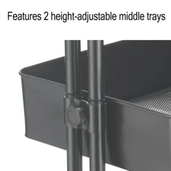 Black Lexington 4-Tier Rolling Cart by Simply Tidy™