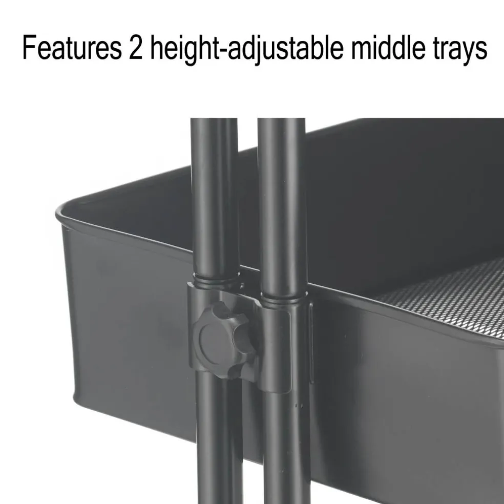 Black Lexington 4-Tier Rolling Cart by Simply Tidy™