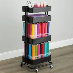 Black Lexington 4-Tier Rolling Cart by Simply Tidy™